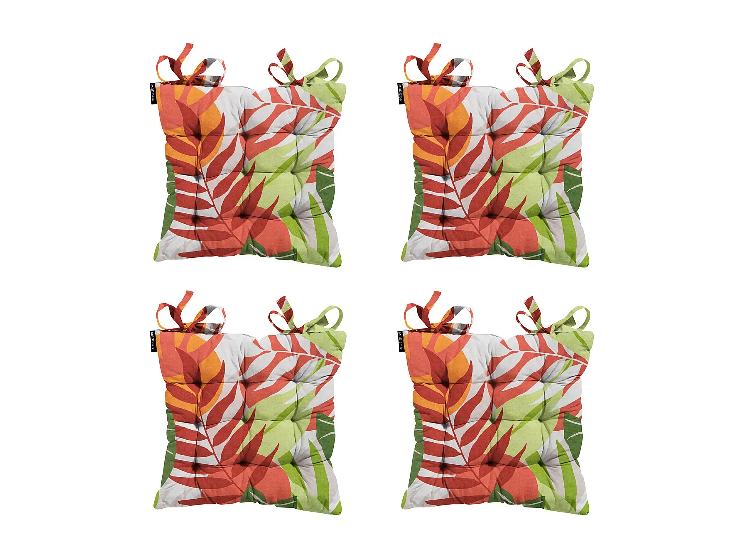 Coussin d'assise Toscane Iven terra - Environ 46x46 cm - Lot de 4