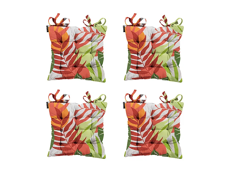 Coussin d'assise Toscane Iven terra - Environ 46x46 cm - Lot de 4