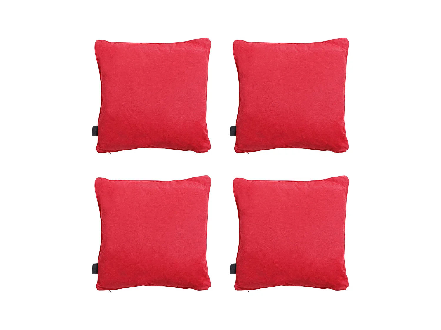 Coussin décoratif Panama rouge - Env. 60x60 cm - Lot de 4