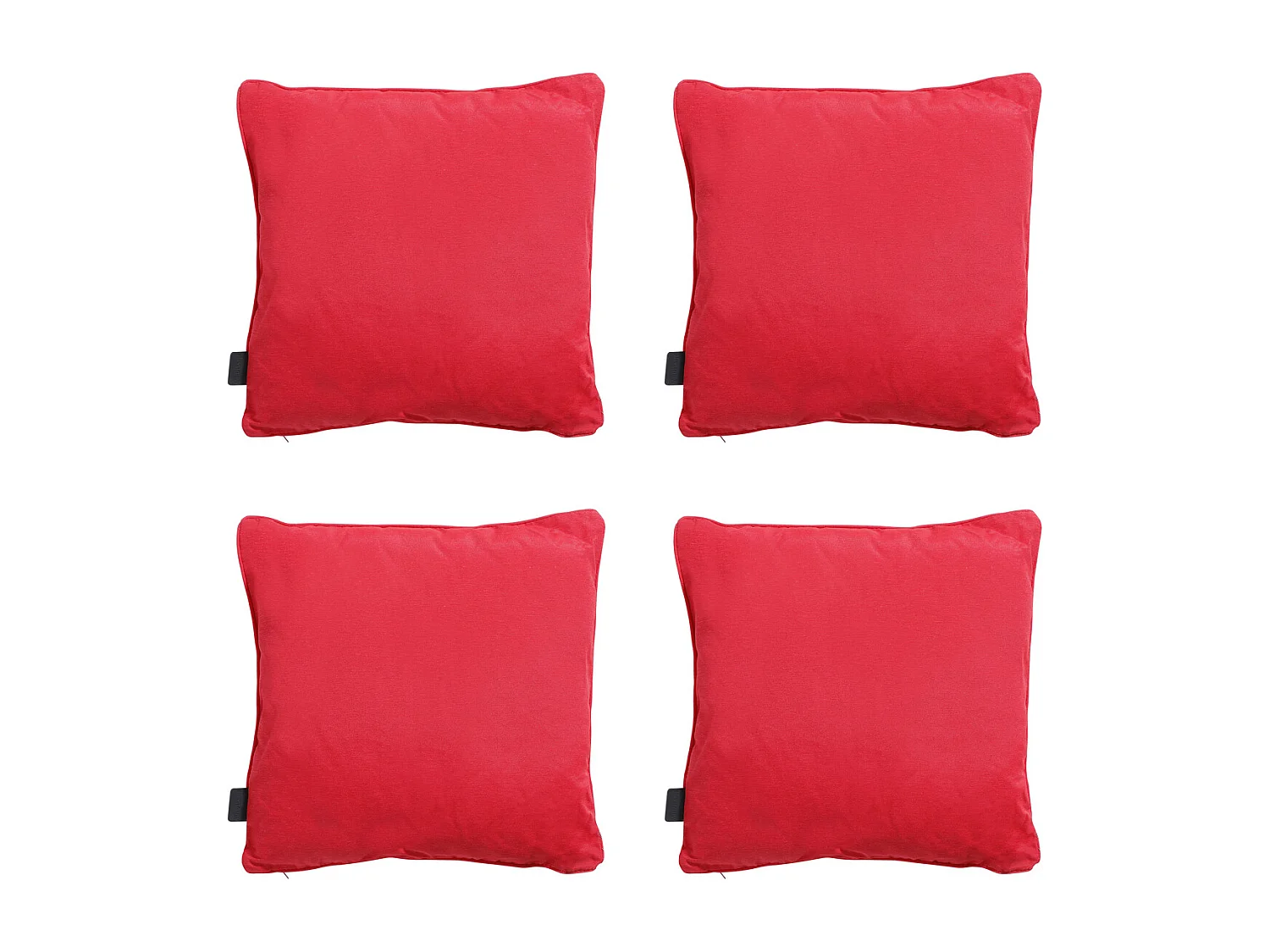 Coussin décoratif Panama rouge - Env. 60x60 cm - Lot de 4