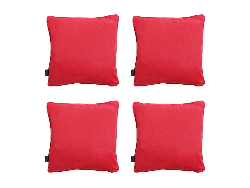 Coussin décoratif Panama rouge - Env. 60x60 cm - Lot de 4