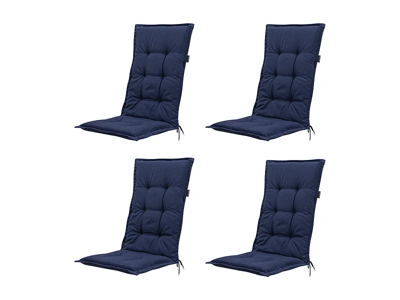 Gartenstuhlkissen Low Back Panama indigo - Ca. 105x50 cm - 4er Set