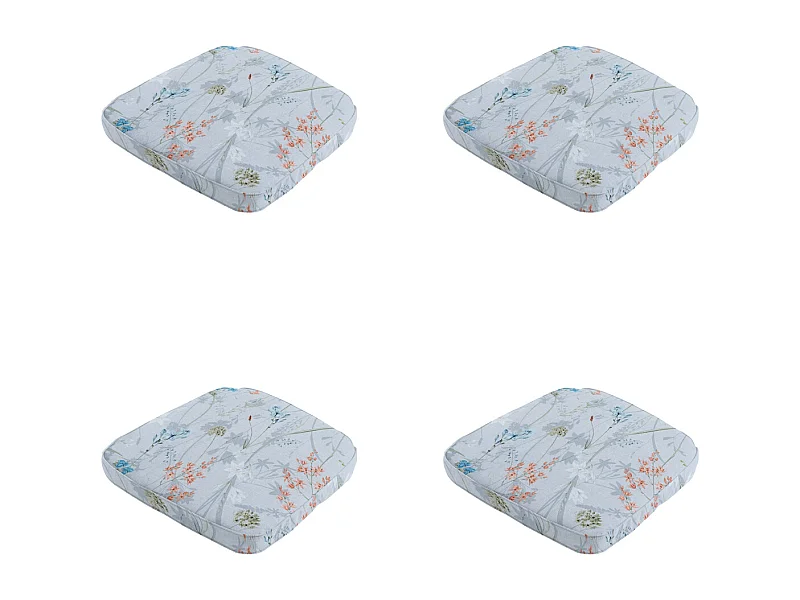 Coussin d'assise Wicker Donna toile azur éco+ - Env. 48 x 48 cm - Lot de 4