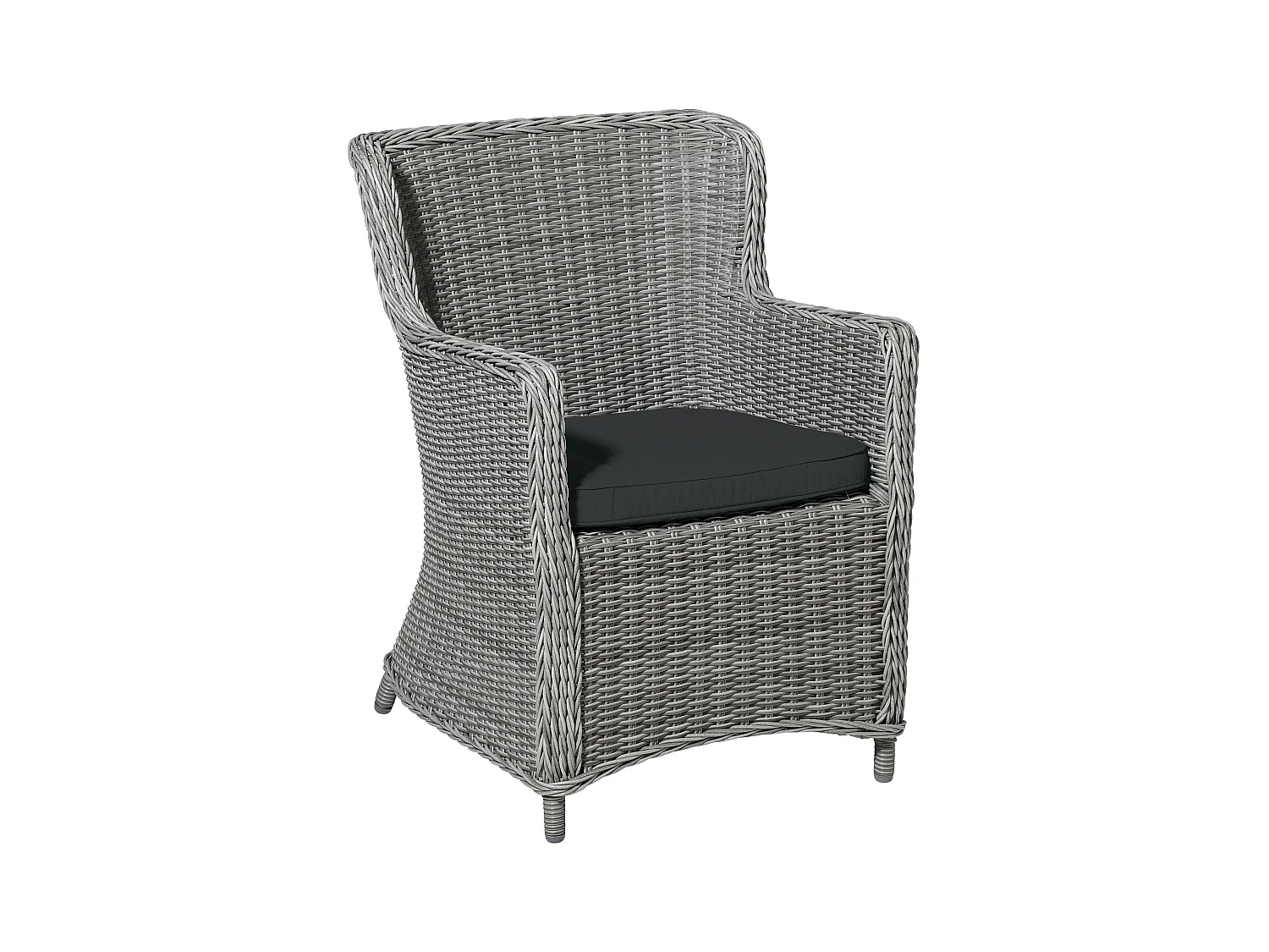 Sitzkissen Wicker Dunkelgrau Canvas eco+ - Ca. 48x48 cm - 4er Set