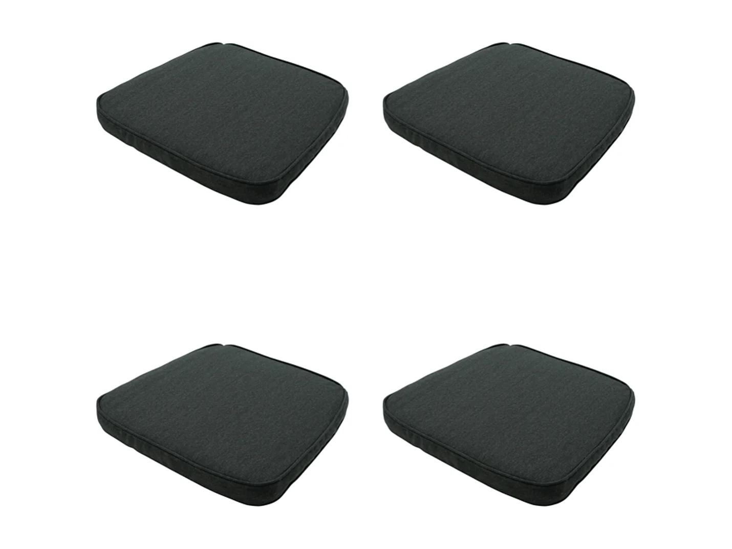 Coussin d'assise en osier, toile éco+ gris foncé - Dimensions approximatives : 48 x 48 cm - Lot de 4