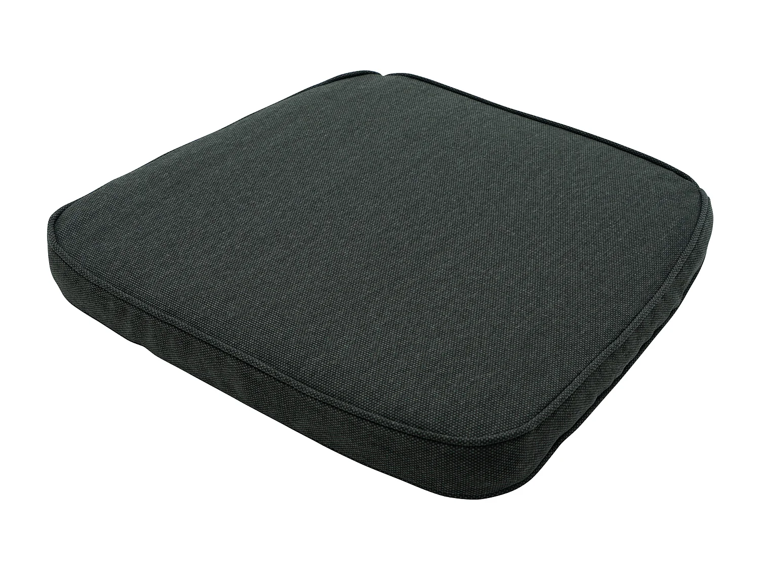 Coussin d'assise en osier, toile éco+ gris foncé - Dimensions approximatives : 48 x 48 cm - Lot de 4