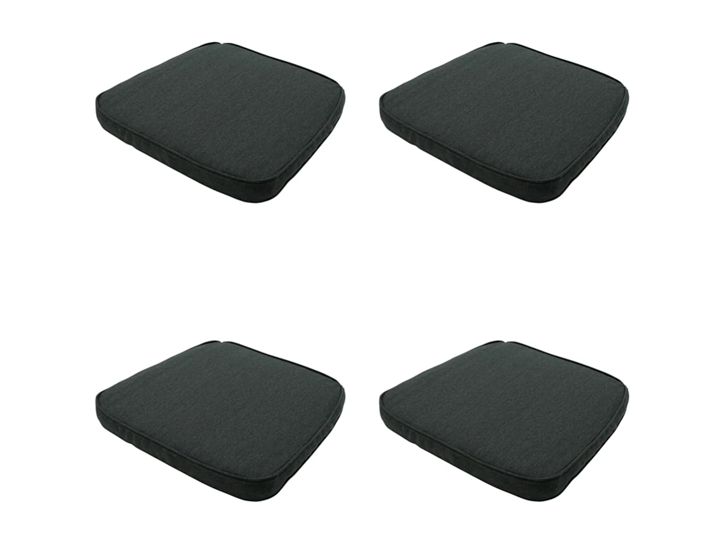 Sitzkissen Wicker Dunkelgrau Canvas eco+ - Ca. 48x48 cm - 4er Set