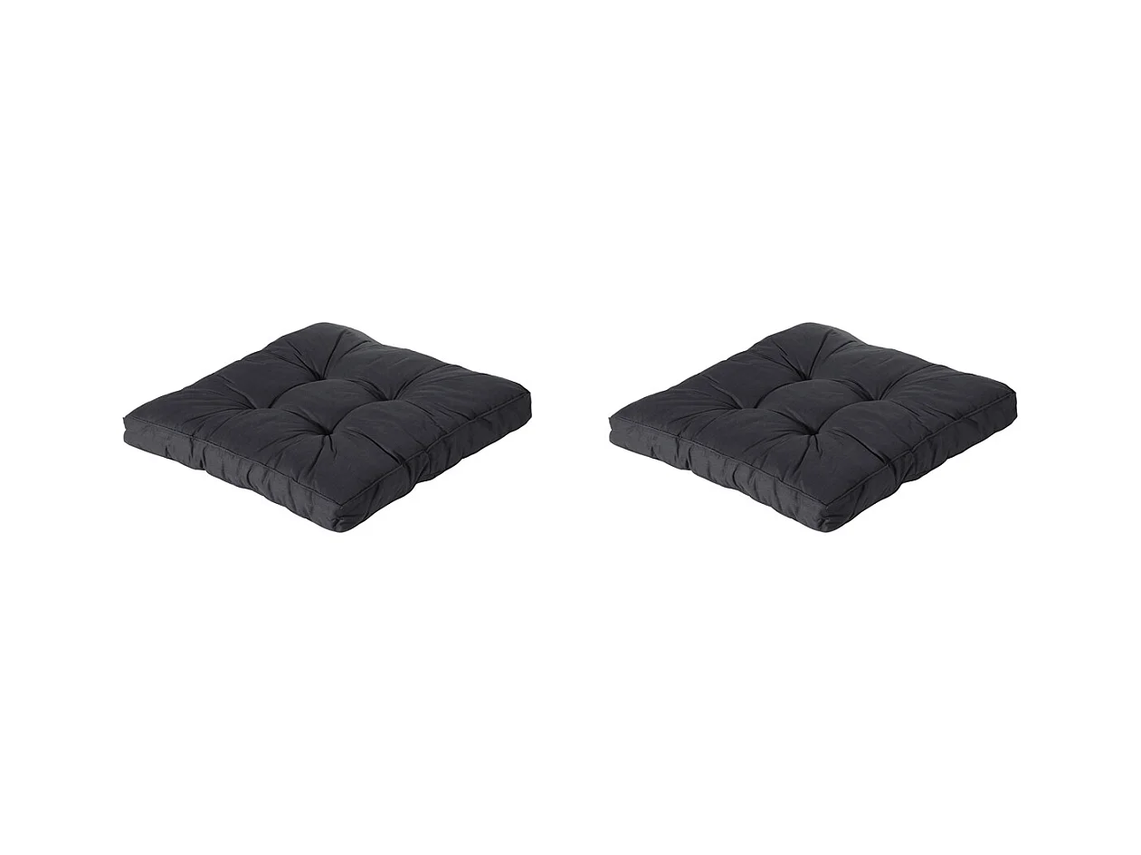 Coussin d'assise Florance Basic noir - Environ 60 x 60 cm - Lot de 2
