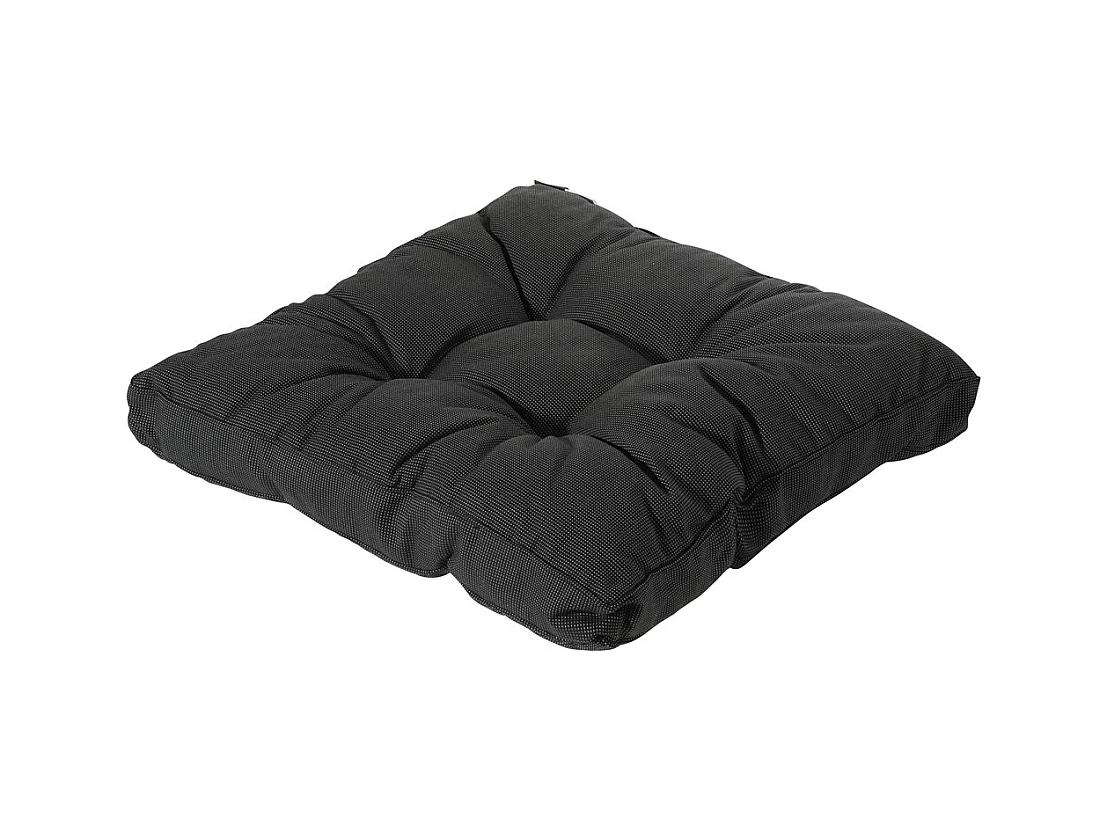 Coussin d'assise Florance Rib noir - Environ 60 x 60 cm - Lot de 2