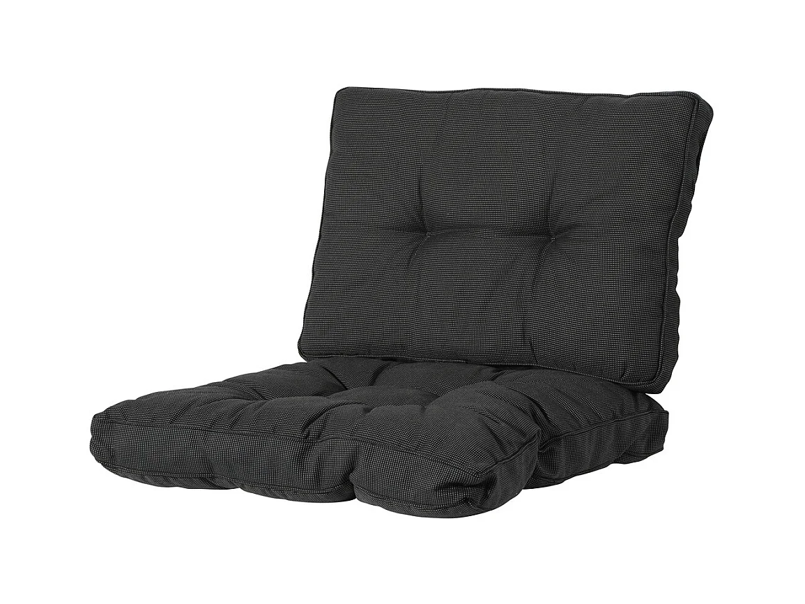 Coussin d'assise Florance Rib noir - Environ 60 x 60 cm - Lot de 2