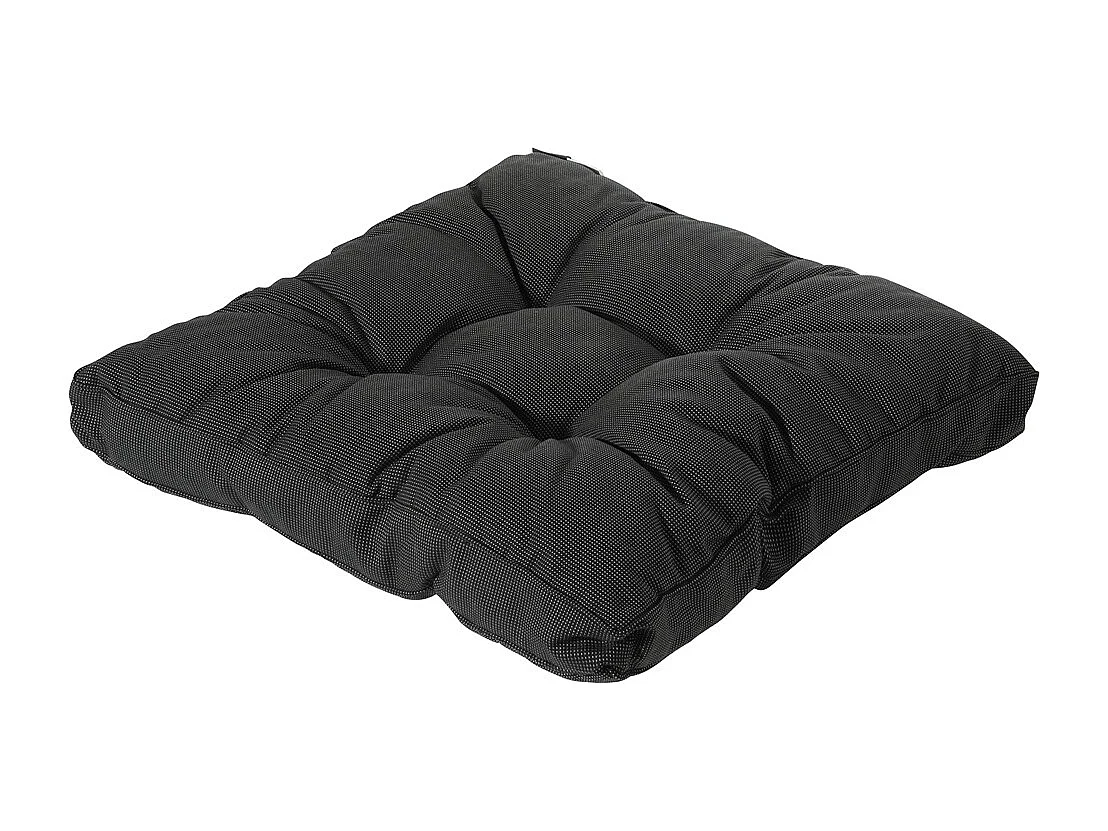 Coussin d'assise Florance Rib noir - Environ 60 x 60 cm - Lot de 2