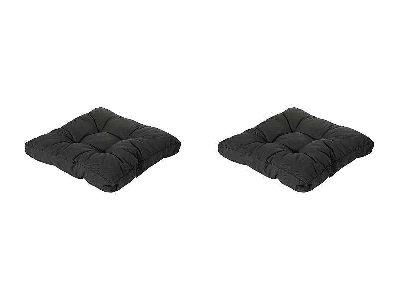 Coussin d'assise Florance Rib noir - Environ 60 x 60 cm - Lot de 2