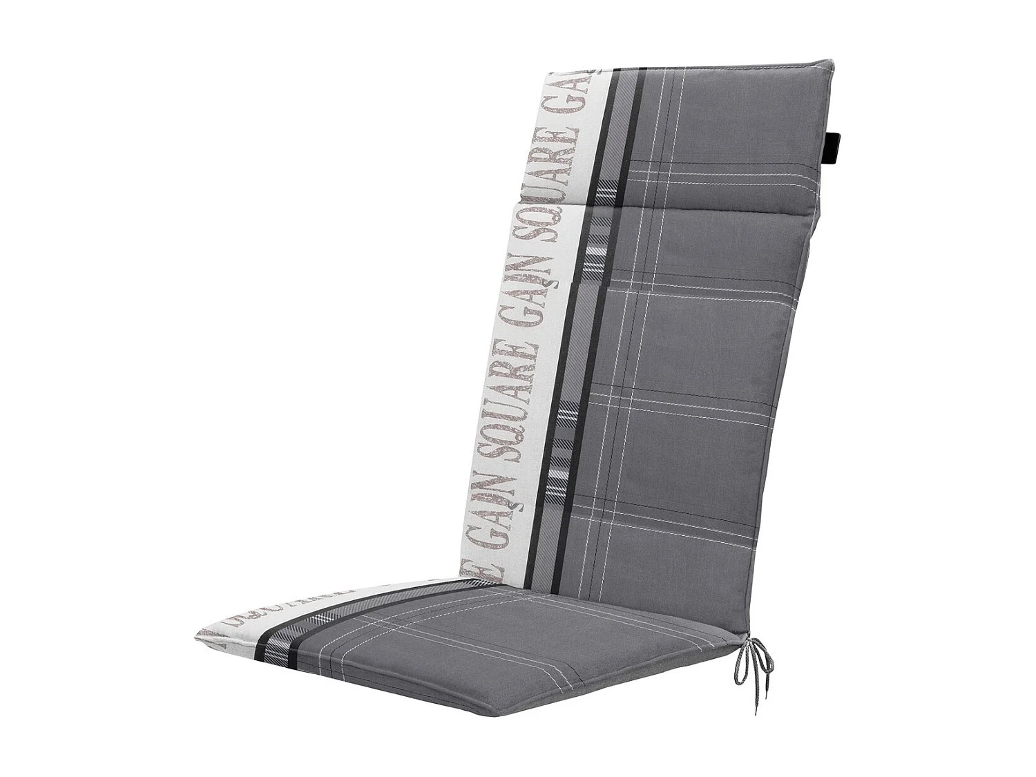 Coussin de chaise de jardin à dossier haut Madison gris jardin - Dimensions approximatives : 120 x 50 cm - Lot de 4