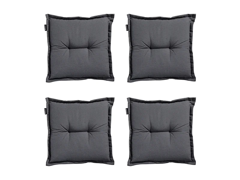 Coussin d'assise Panama gris - Environ 50 x 50 cm - Lot de 4