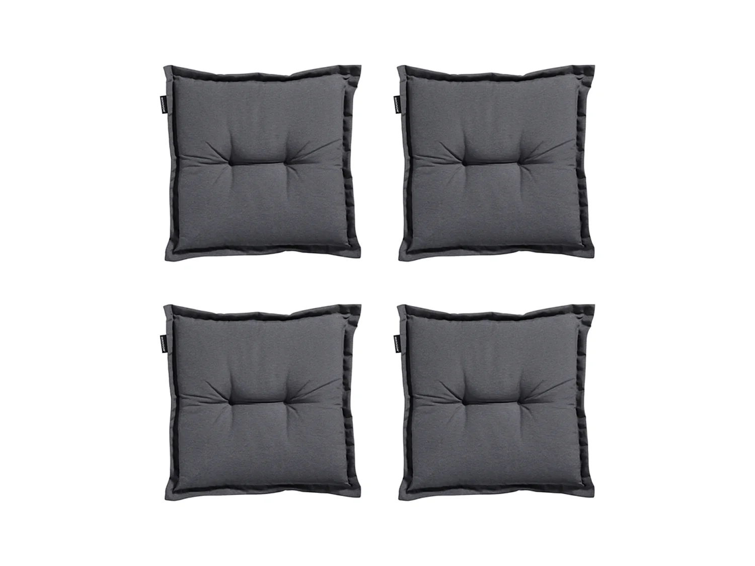 Coussin d'assise Panama gris - Environ 50 x 50 cm - Lot de 4