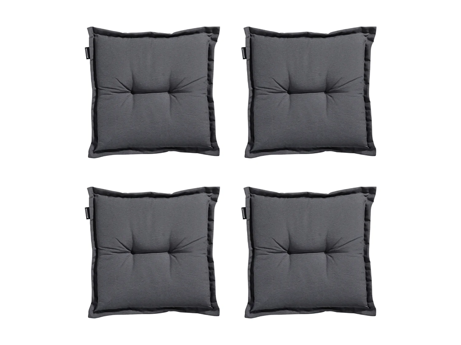 Coussin d'assise Panama gris - Environ 50 x 50 cm - Lot de 4