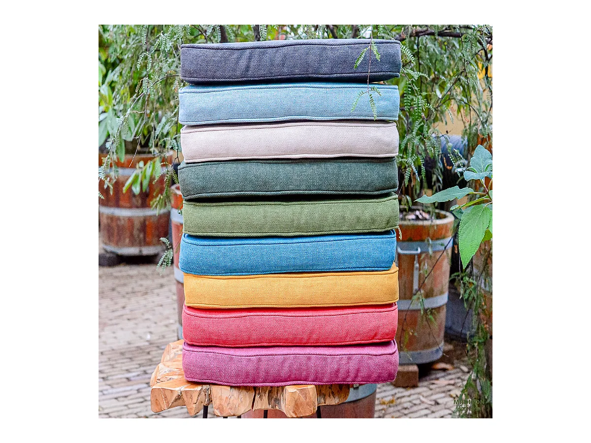 Coussin d'assise Bordeaux toile éco+ - Env. 40x40 cm - Lot de 4