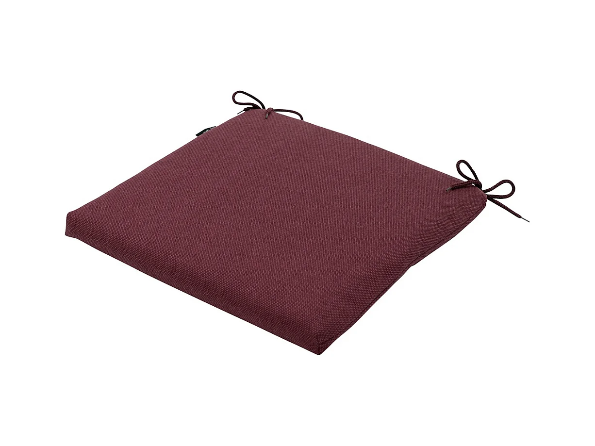 Coussin d'assise Bordeaux toile éco+ - Env. 40x40 cm - Lot de 4