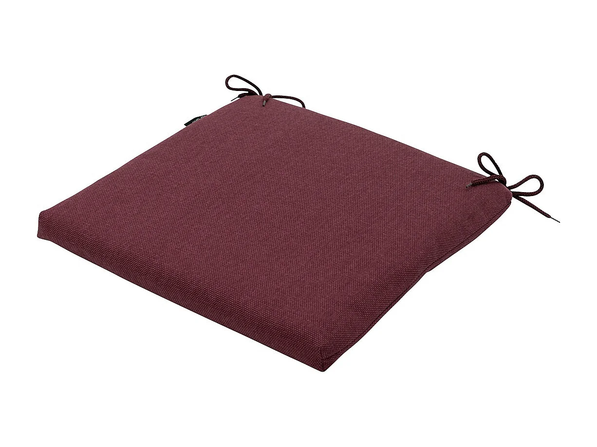 Coussin d'assise Bordeaux toile éco+ - Env. 40x40 cm - Lot de 4