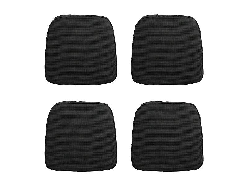Coussin d'assise Wicker Rib noir - Environ 48 x 48 cm - Lot de 4