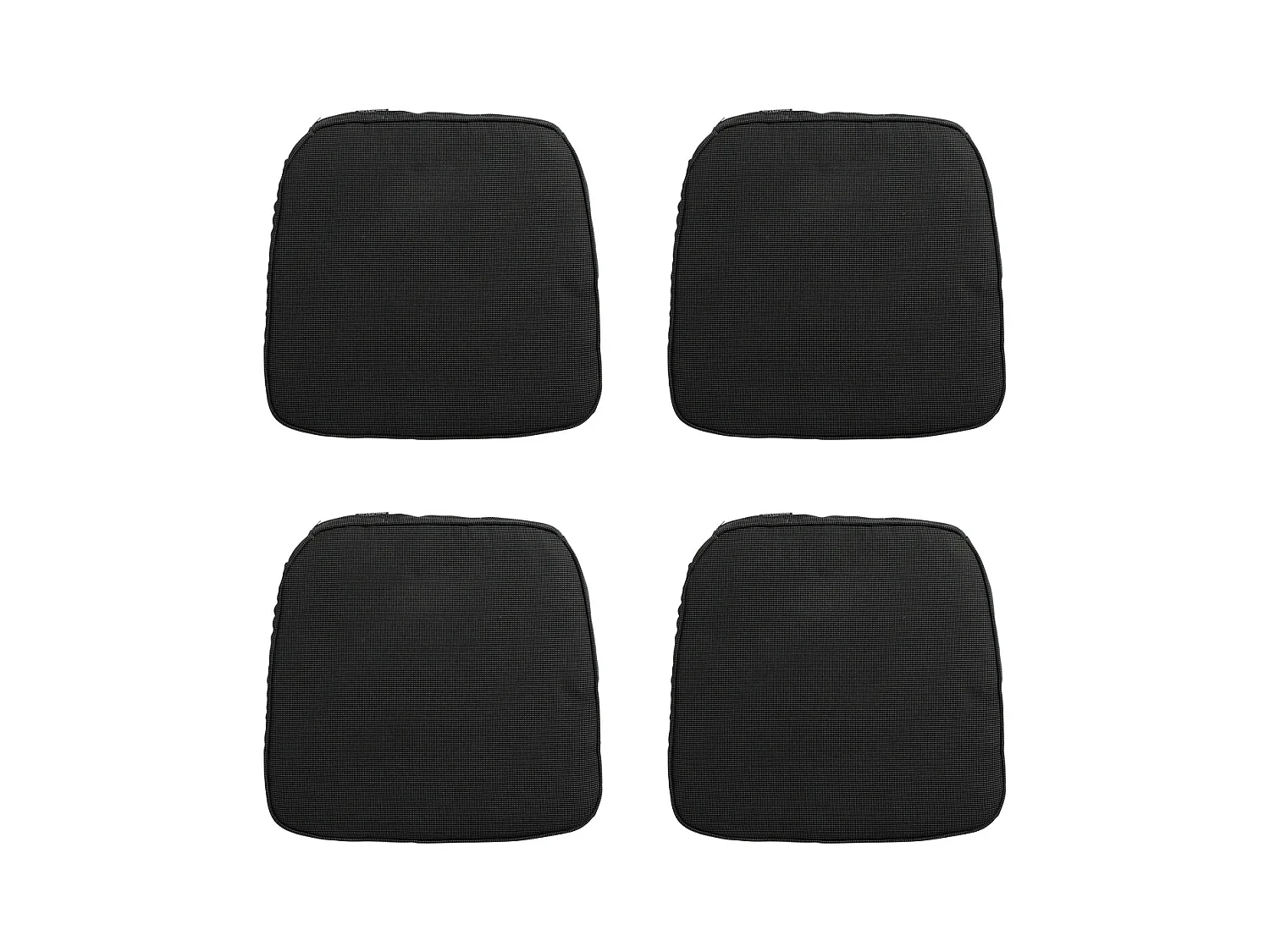 Cojín de asiento de mimbre negro - Aprox. 48x48 cm - Juego de 4