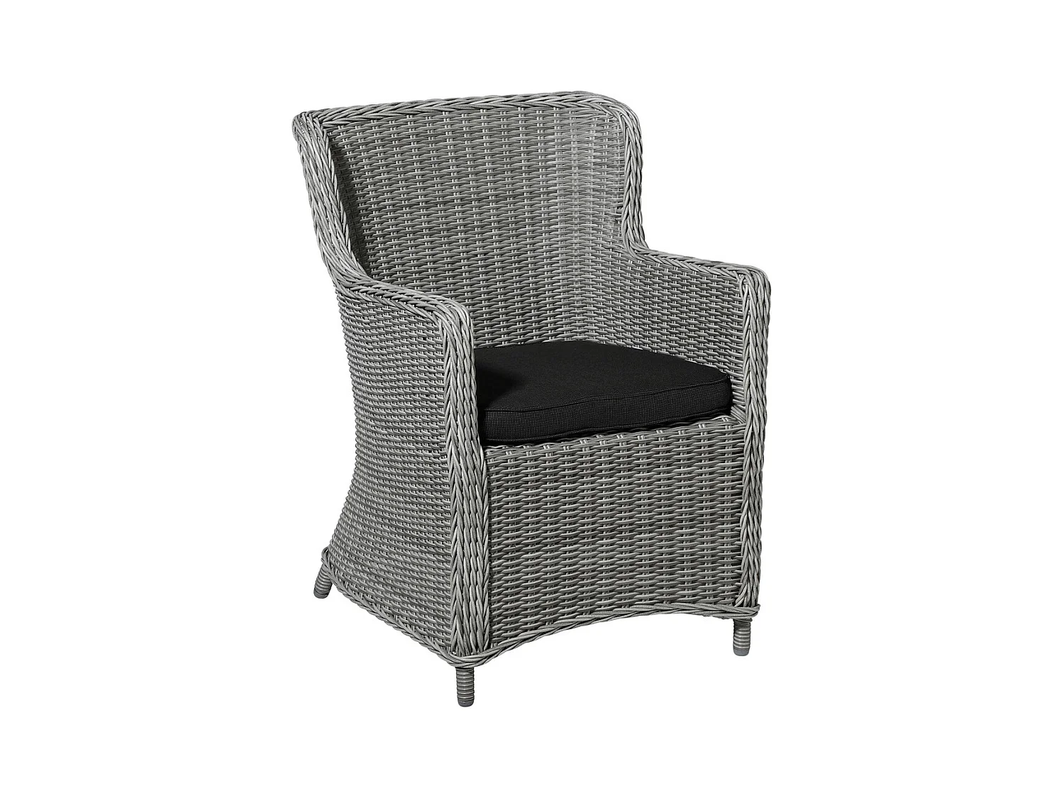 Coussin d'assise Wicker Rib noir - Environ 48 x 48 cm - Lot de 4