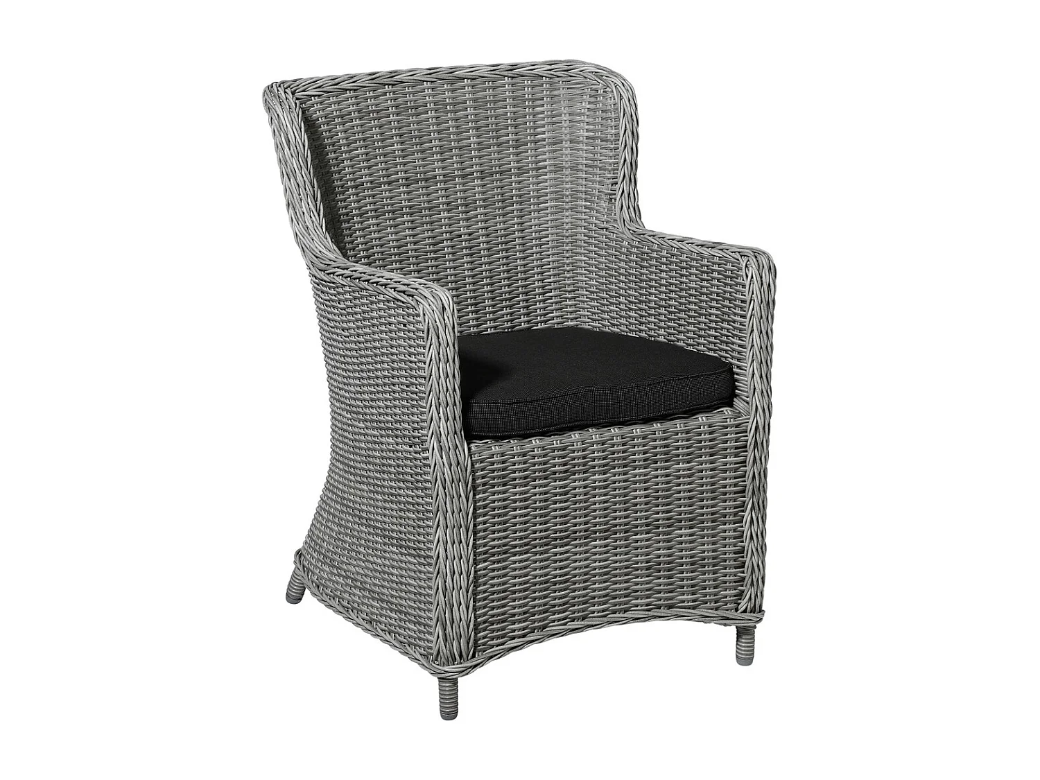Coussin d'assise Wicker Rib noir - Environ 48 x 48 cm - Lot de 4
