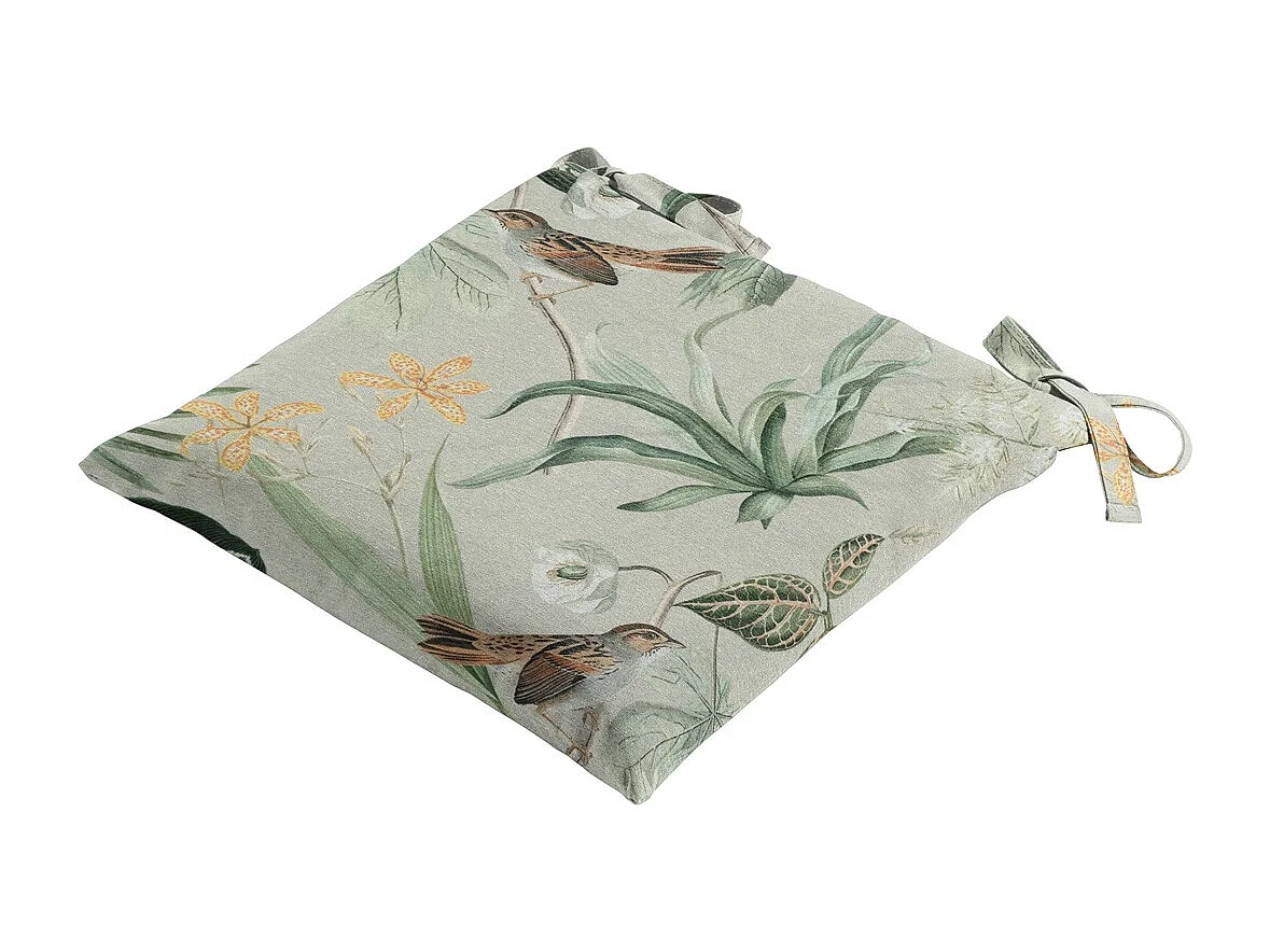 Coussin d'assise Toscane Grasse vert - Env. 46x46 cm - Lot de 4