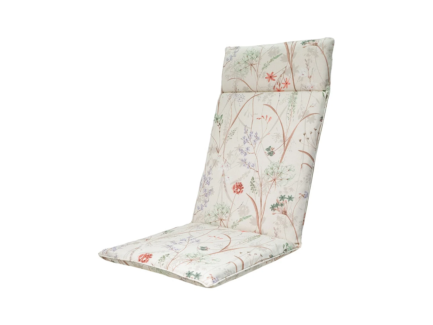 Coussin de chaise de jardin haut dossier Donna toile naturelle éco+ - Environ 120 x 50 cm - Lot de 4