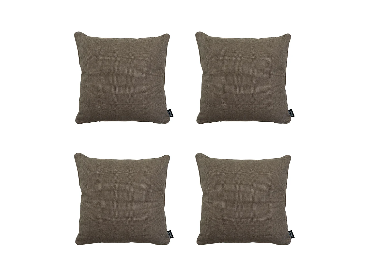 Coussin décoratif en toile taupe éco+ - Env. 50x50 cm - Lot de 4