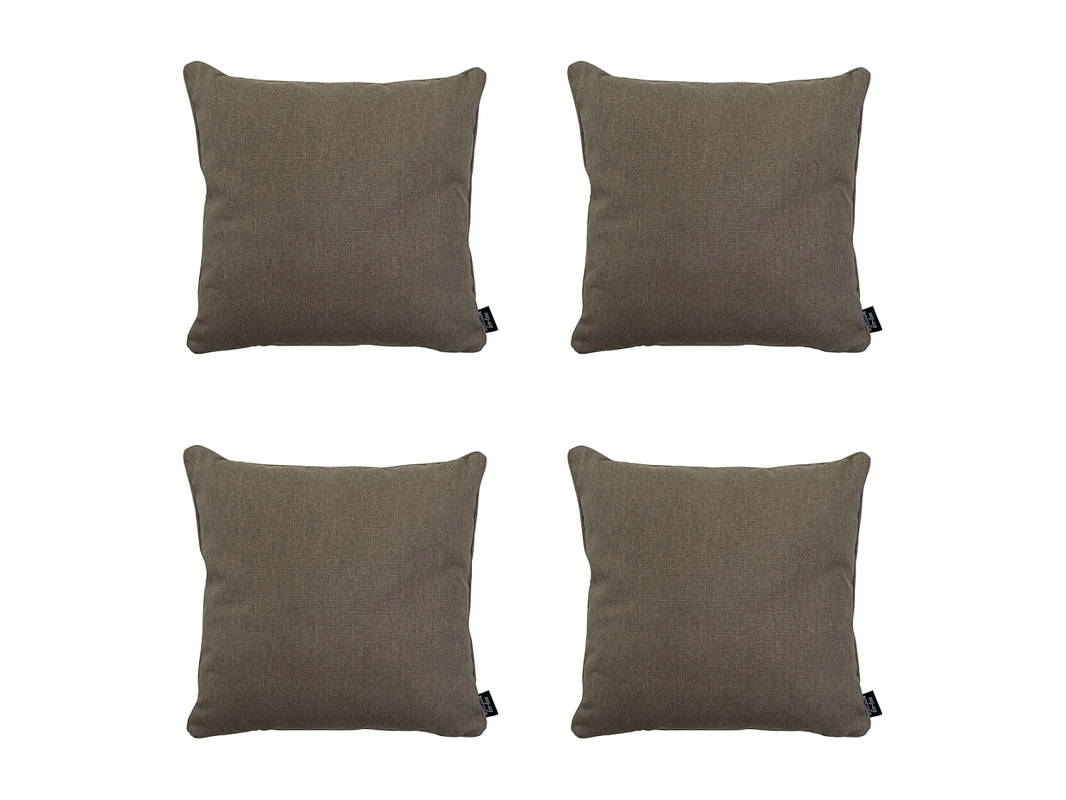 Coussin décoratif en toile taupe éco+ - Env. 50x50 cm - Lot de 4