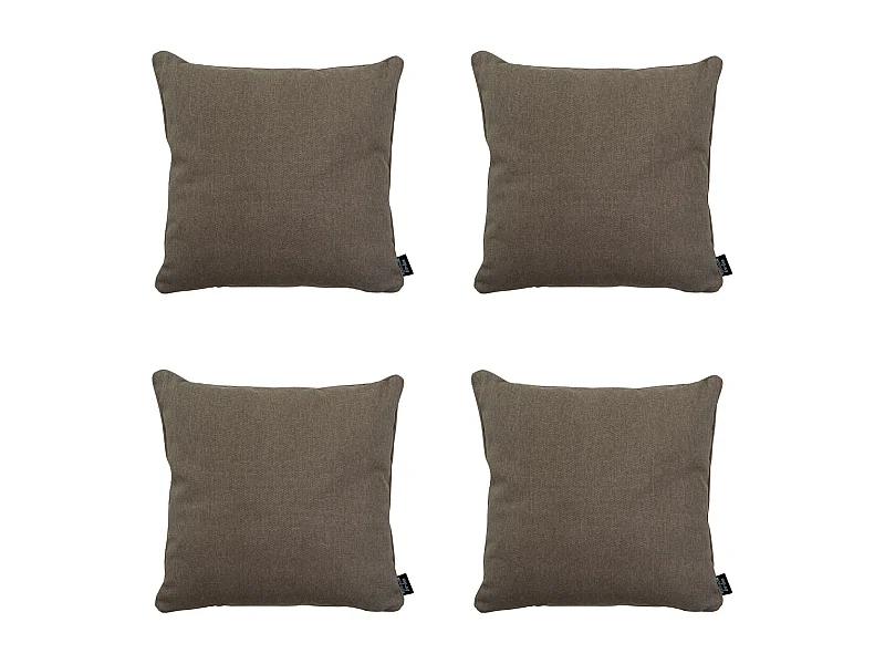 Coussin décoratif en toile taupe éco+ - Env. 50x50 cm - Lot de 4