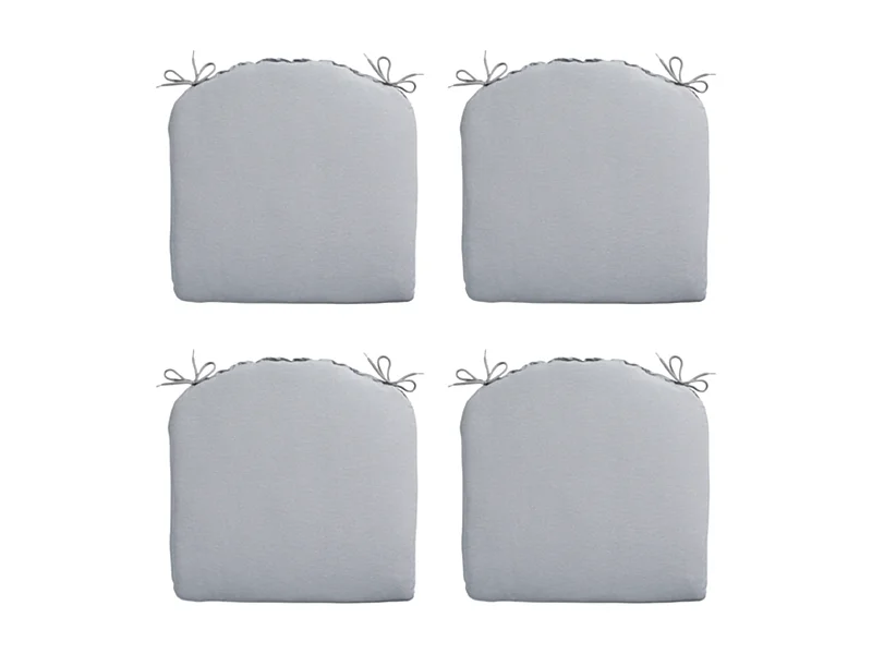 Cojín de asiento Panamá gris claro - Aprox. 46x48 cm - Juego de 4