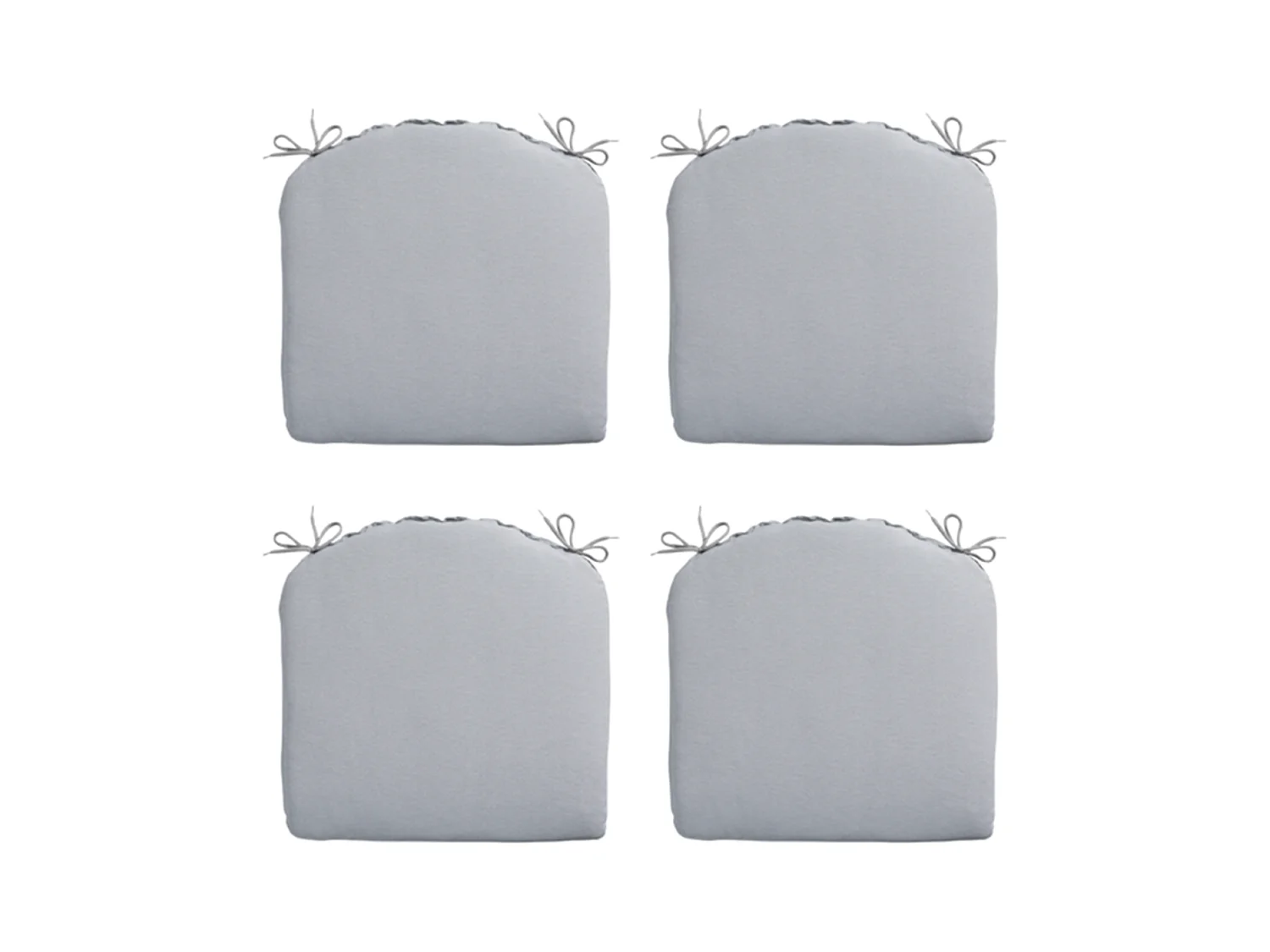 Coussin d'assise Panama gris clair - Env. 46x48 cm - Lot de 4