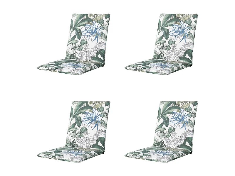 Stapelstoelkussen Bliss blue - Ca. 97x49 cm - Set van 4