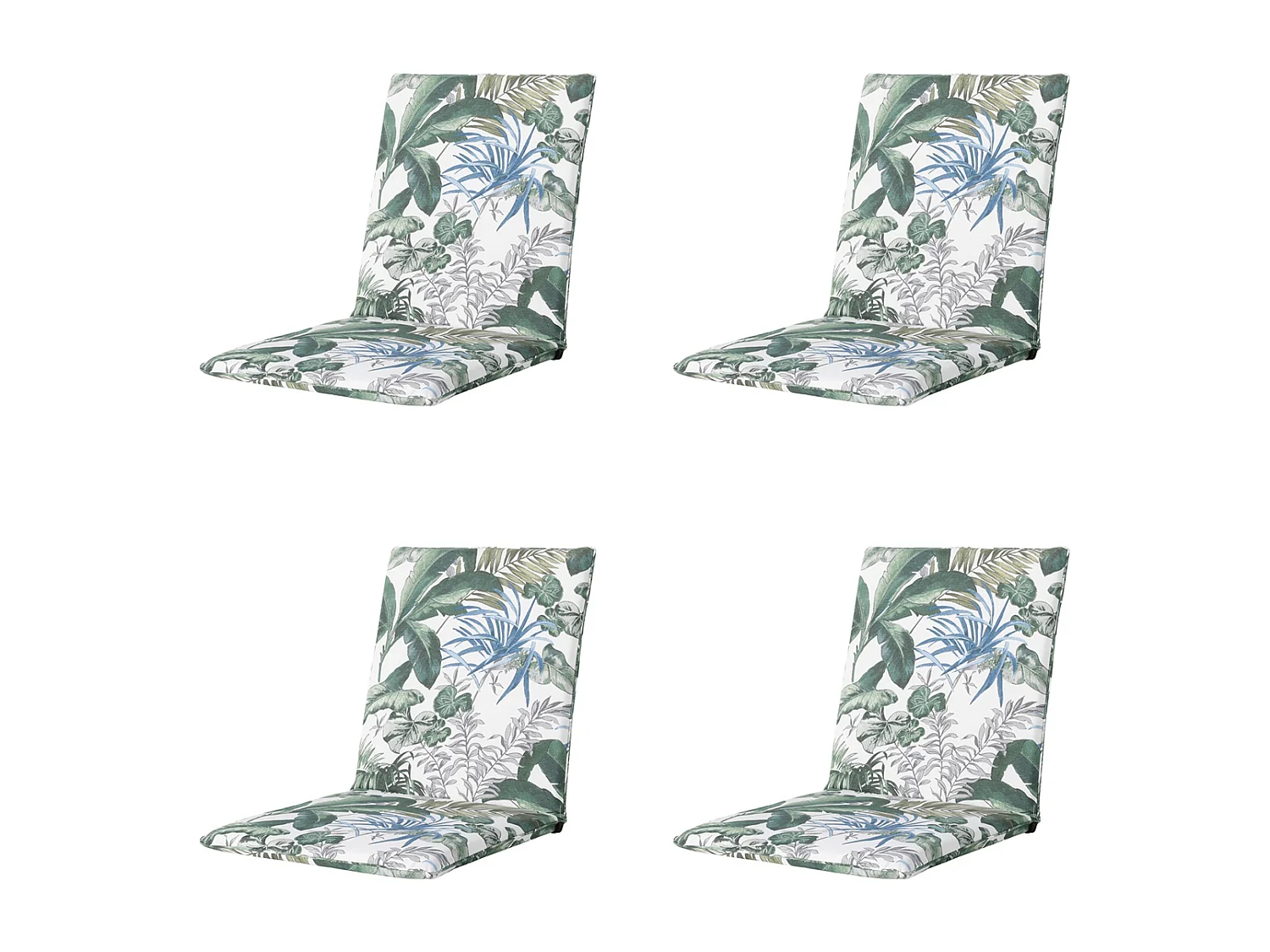 Coussin de chaise empilable Bliss bleu - Env. 97x49 cm - Lot de 4