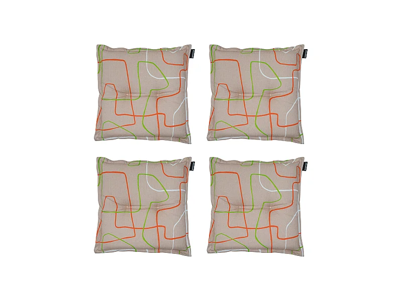 Cojín de asiento Joah terra - Aprox. 50x50 cm - Juego de 4