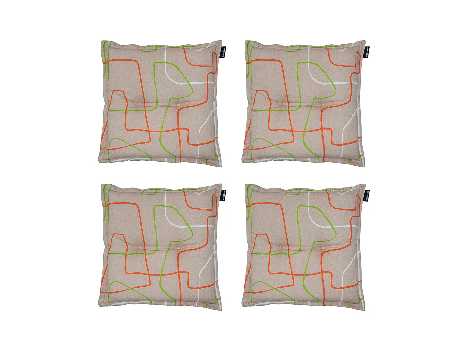 Coussin d'assise Joah Terra - Environ 50x50 cm - Lot de 4