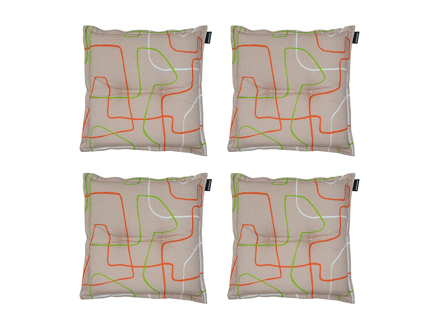 Coussin d'assise Joah Terra - Environ 50x50 cm - Lot de 4