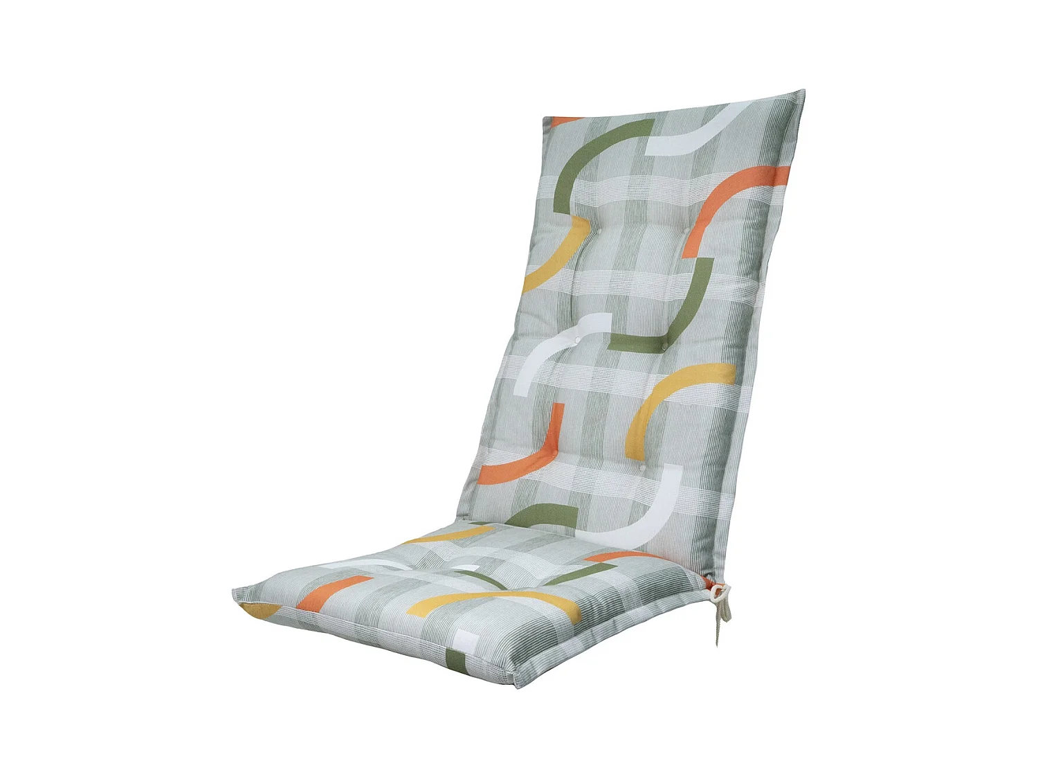 Coussin de chaise de jardin à dossier haut Tess orange - Environ 123 x 50 cm - Lot de 4