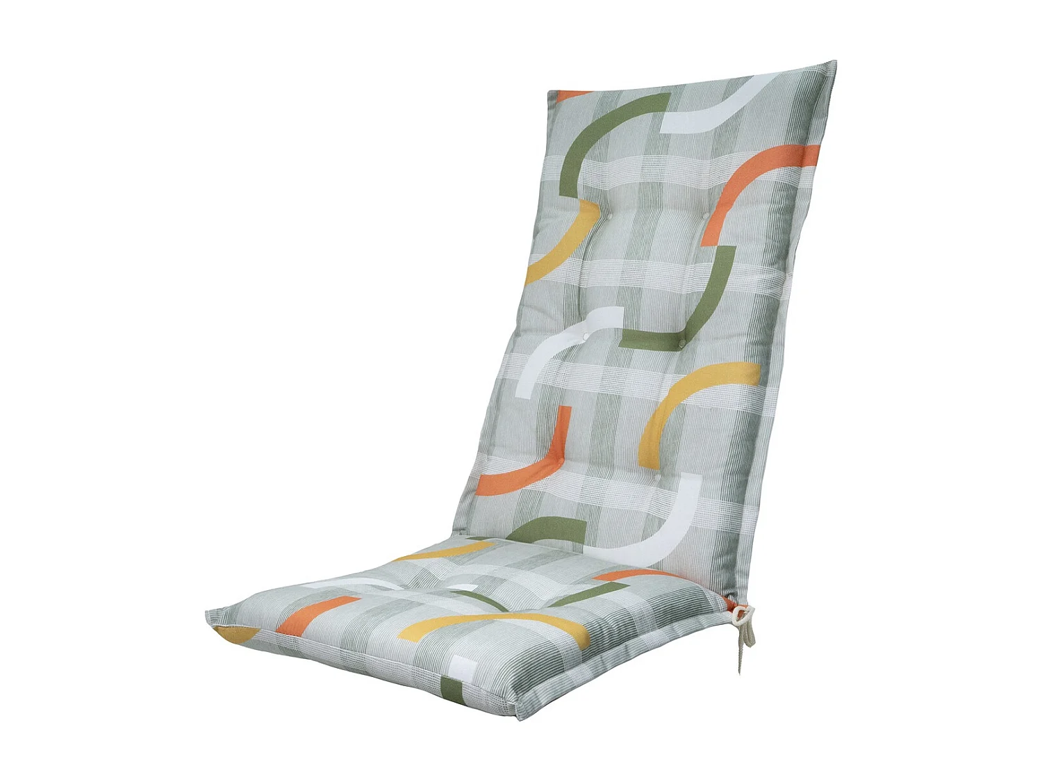 Coussin de chaise de jardin à dossier haut Tess orange - Environ 123 x 50 cm - Lot de 4