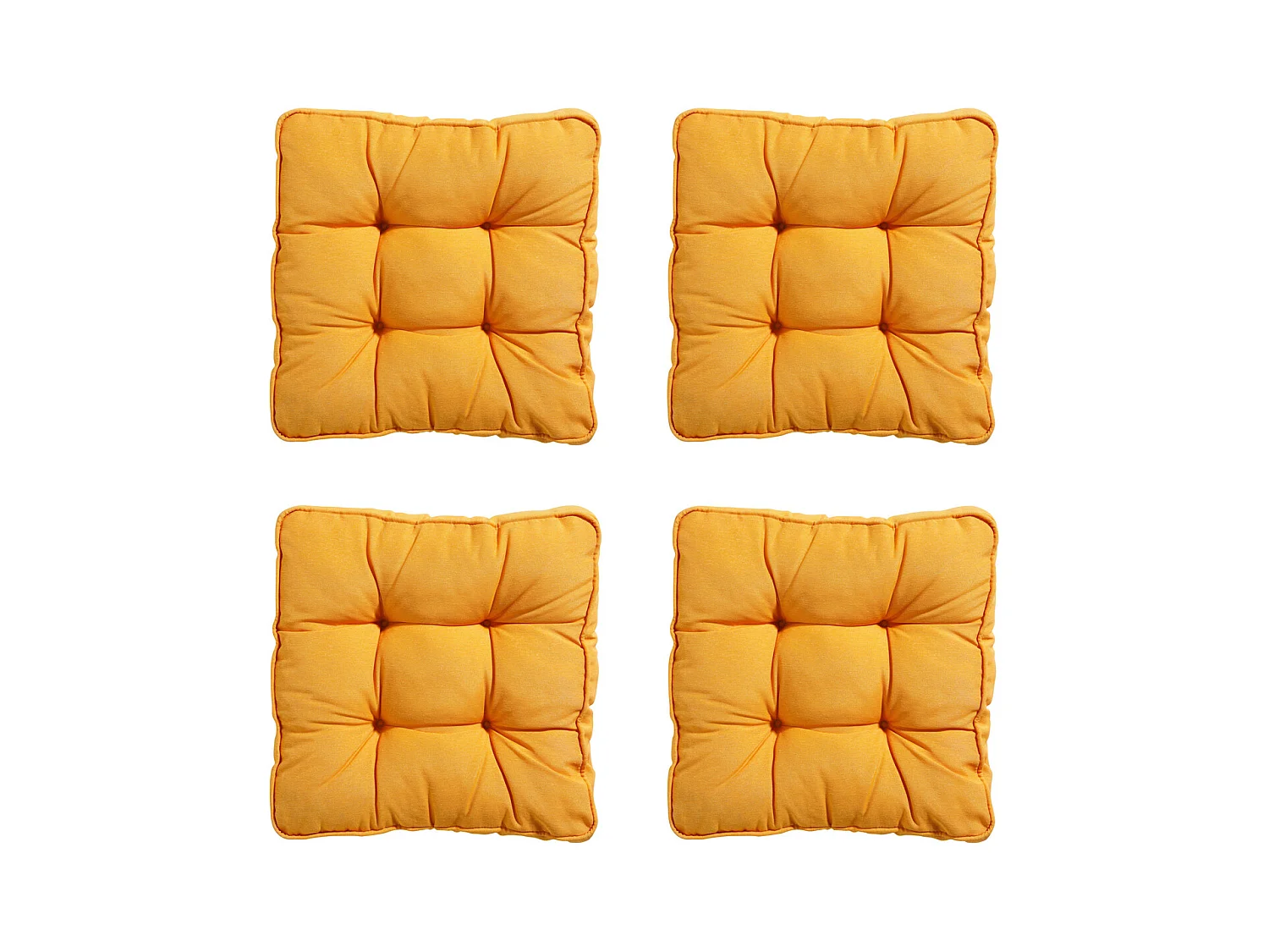 Coussin d'assise Florance Panama doré brillant - Env. 47 x 47 cm - Lot de 4