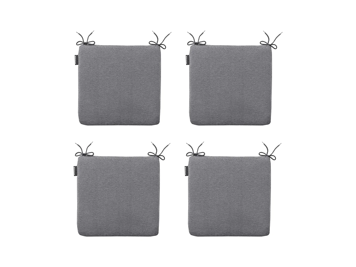 Coussin d'assise Panama gris - Environ 40x40 cm - Lot de 4