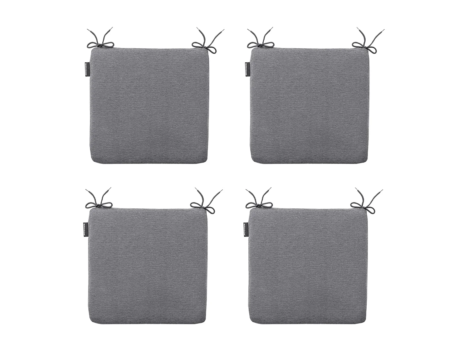 Coussin d'assise Panama gris - Environ 40x40 cm - Lot de 4
