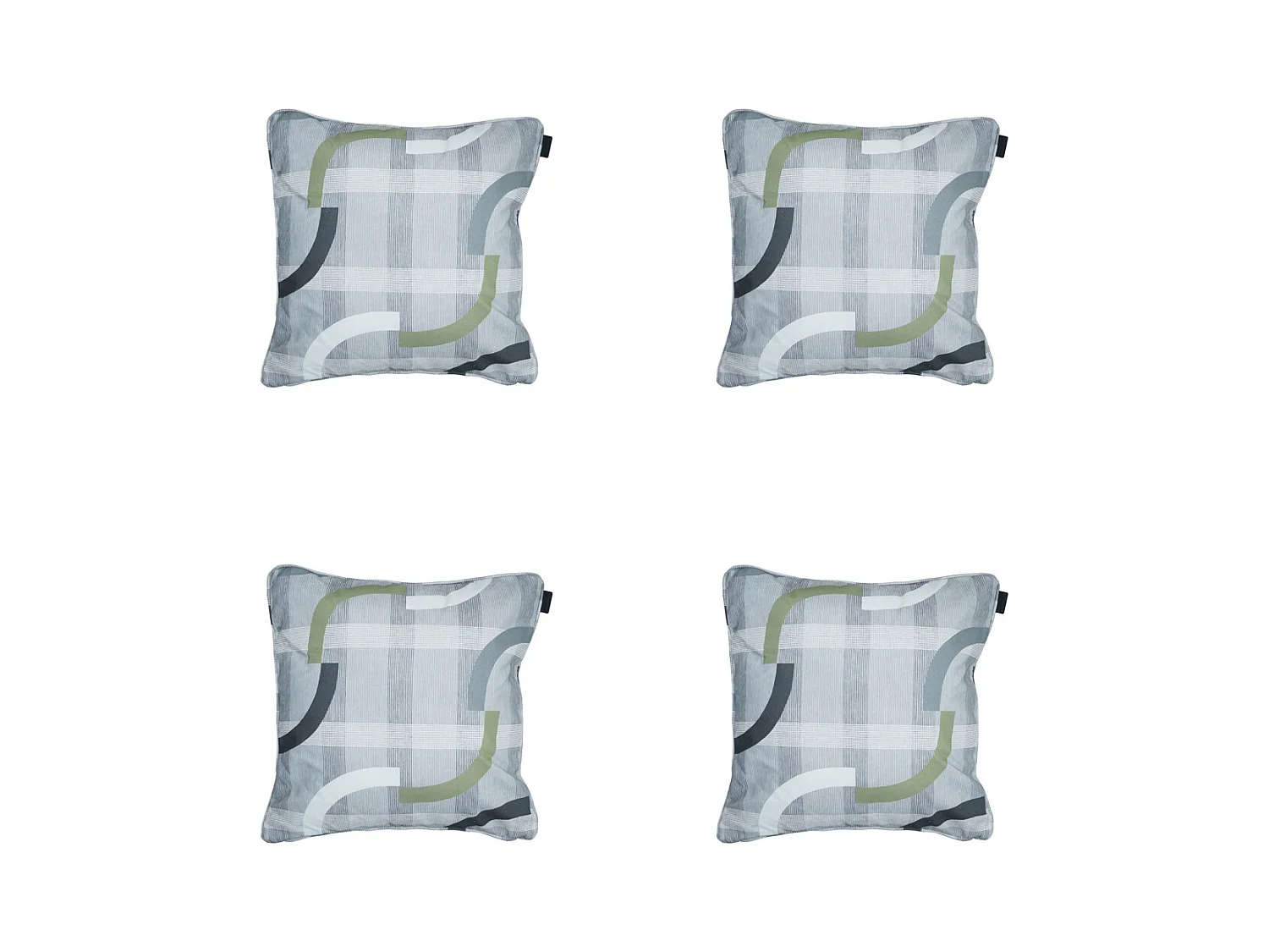 Coussin décoratif Tess sauge - Env. 50x50 cm - Lot de 4