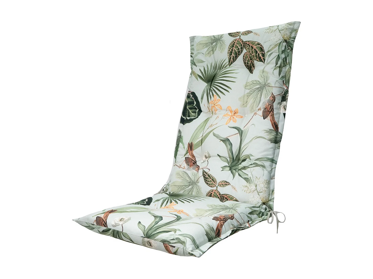 Coussin de chaise de jardin à dossier haut vert Grasse - Environ 123 x 50 cm - Lot de 4