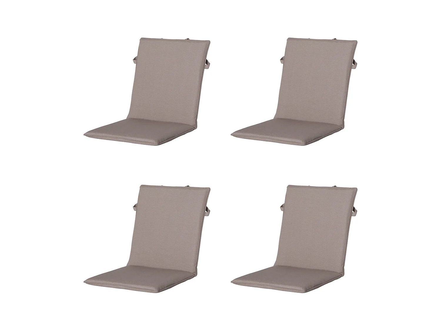 Coussin de chaise empilable Panama taupe - Env. 97x49 cm - Lot de 4