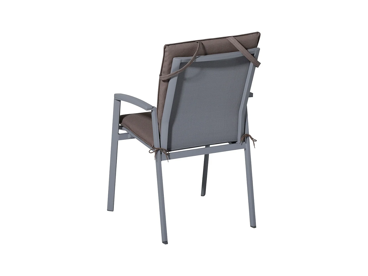 Coussin de chaise empilable Panama taupe - Env. 97x49 cm - Lot de 4