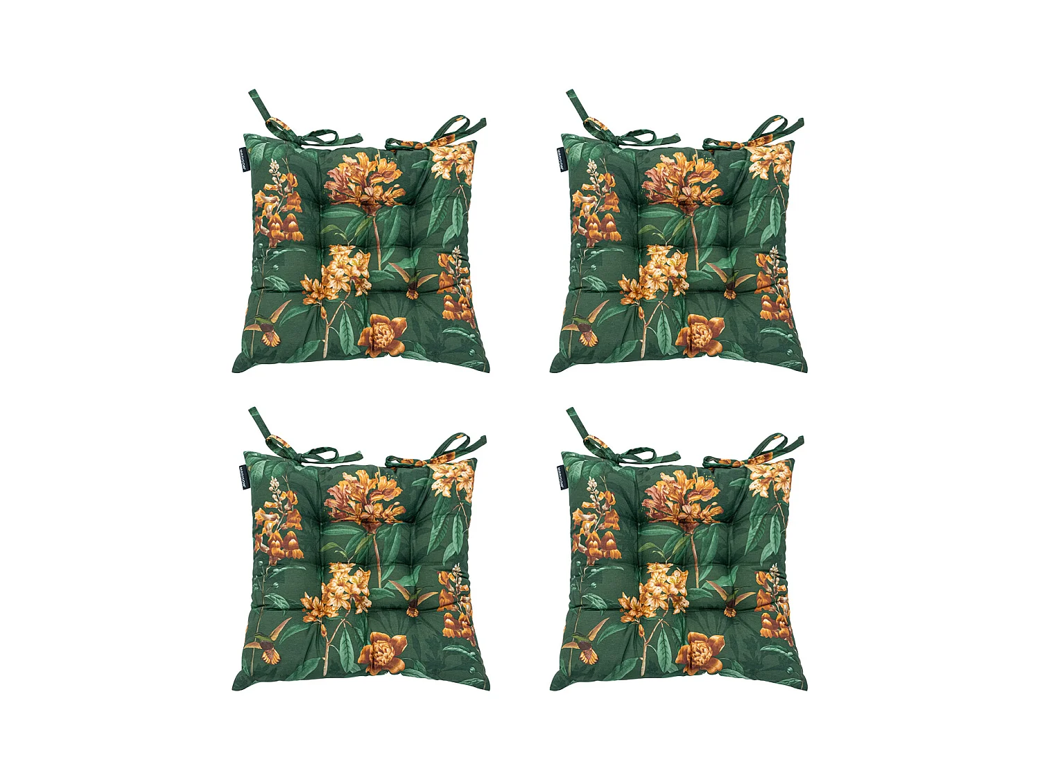 Coussin d'assise Tuscany Lua vert - Env. 46x46 cm - Lot de 4
