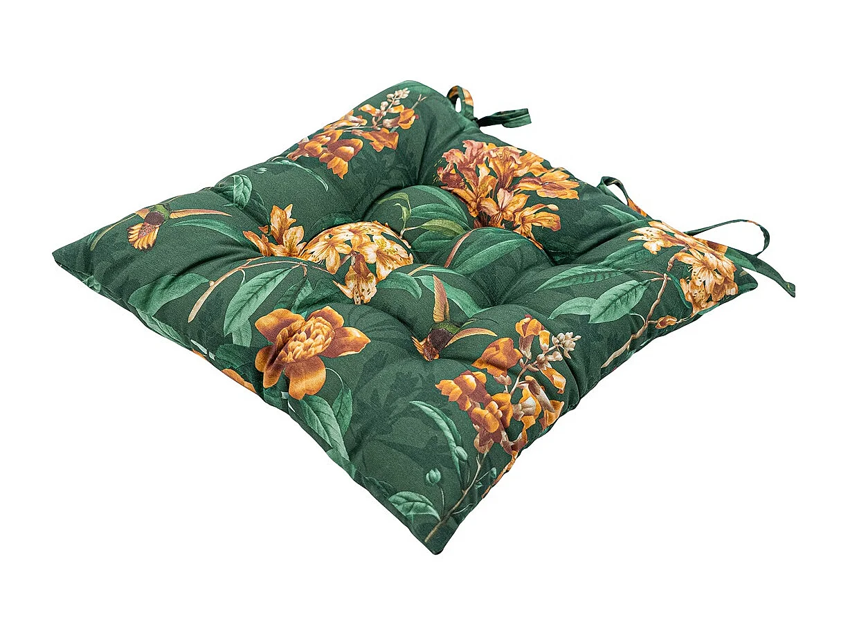 Coussin d'assise Tuscany Lua vert - Env. 46x46 cm - Lot de 4
